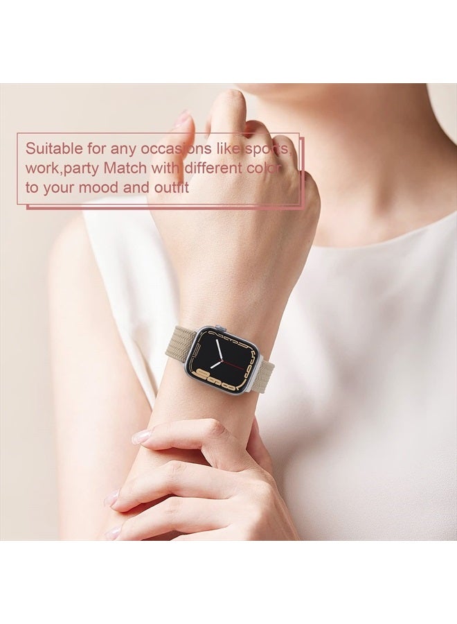 6 Packs Nylon Stretchy Bands Compatible With Apple Watch Bands 38mm 40mm 41mm for Women Girls, Adjustable Braided Solo Loop Sport Bands for iWatch Series 8 7 6 SE 5 4 3 2 1