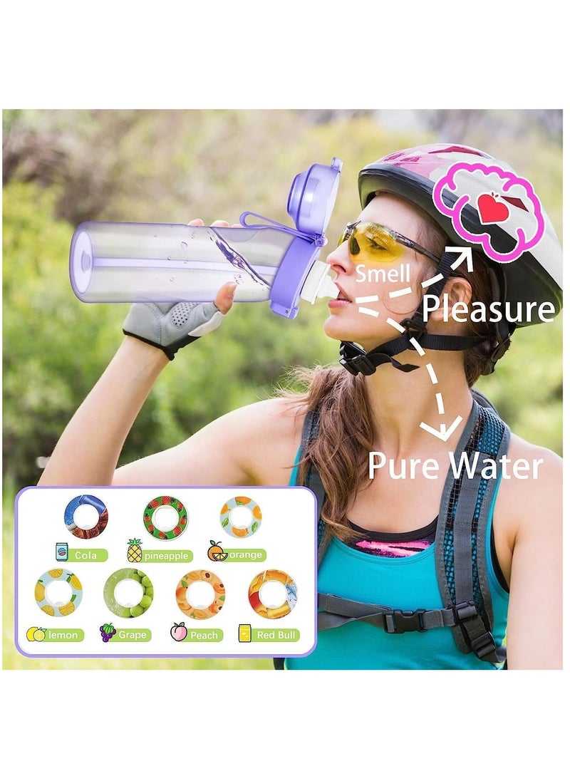 Generic - Sports Air Water Bottle BPA Free Starter up Set Drinking Bottles,650ML Fruit Fragrance Water Bottle, with 7 Flavour pods%0 Sugar Water Cup, for Gym and Outdoor Gift - Image 1