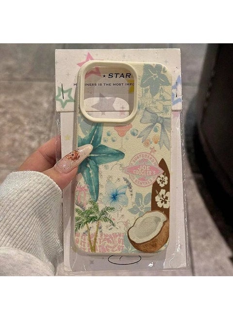 1pc Starfish Walnut Pattern TPU Phone Case Cover for iPhone