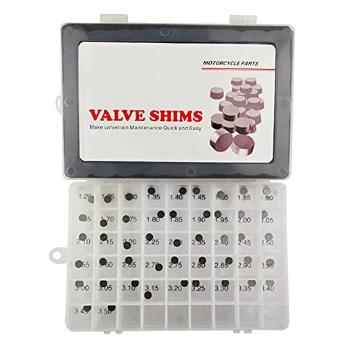 LCGLY 7.48mm O.D. Adjustable Valve Shim Kit 1.20mm-3.50mm Thick Fit for Yamaha YZ250F 2001-2012/Kawasaki KLX300R 1997-2005 KX250F 2004-2012 NINJA ZX-7R 1991-2003/Suzuki GSX-R750 1993-2011(47pcs) - Image 1