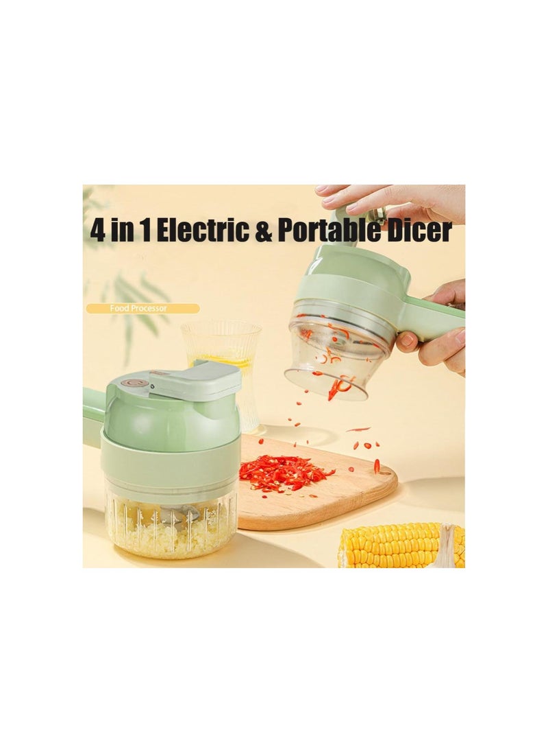 Generic - Premium Slice & Mash Pro 2-in-1, DesiThrift's 4 in 1 Electric & Portable Dicer, Handheld Electric Vegetable Chopper, Portable Vegetable Slicer Set Rechargeable Cordless (C) - Image 1