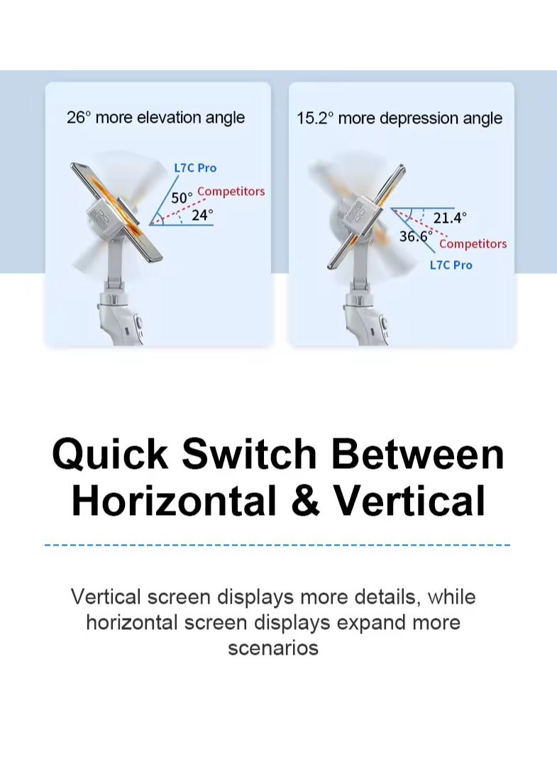 L7C Pro Plus Face Tracking Rotation Phone Gimbal Tripod 3 Axis Foldable Gimbal - Image 3