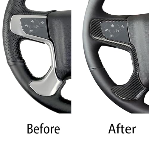 Tocatus Steering Wheel Trim Cover for 2014-2018 GMC Sierra, for 2015-2020 GMC Yukon, ABS Carbon Fiber 2PCS - Image 2