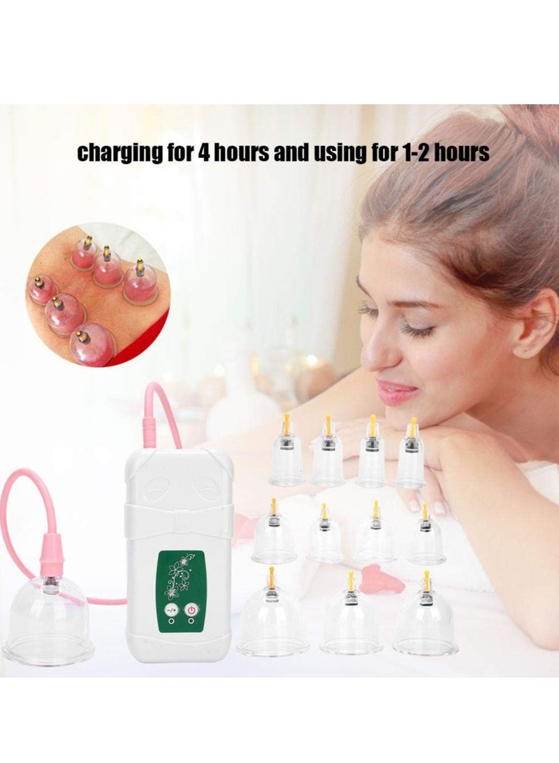 SYOSI Cupping Kit for Massage Therapy Professional Electric Massage Cupping Set USB Charging Intelligent Operation Anti Cellulite Body Massage Helper Vacuum Cupping Set - Image 2