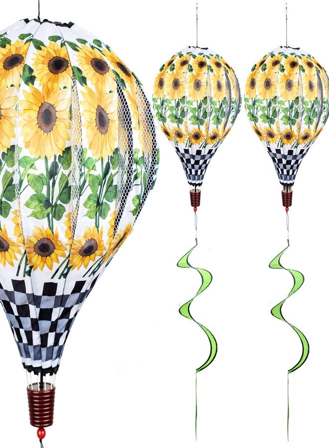 FENELY Giant Sunflower Hot Air Balloon Garden Wind Spinners Large Pinwheels Whirligigs Windmill Toys for Kids Yard Decor Lawn Decorations Outdoor Whirlygig Windmills Wind Twister Everyday 59" L 2Pack - Image 1