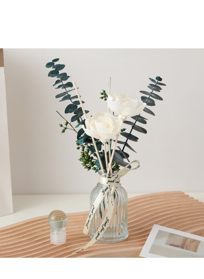 OASIS-TH Flower Reed Diffuser Set Scent Diffuser With Sticks Home Fragrance Flower Diffuser For Home Office Bathroom Shelf  Jasmine Fragrans Scent 120ml  - Image 1