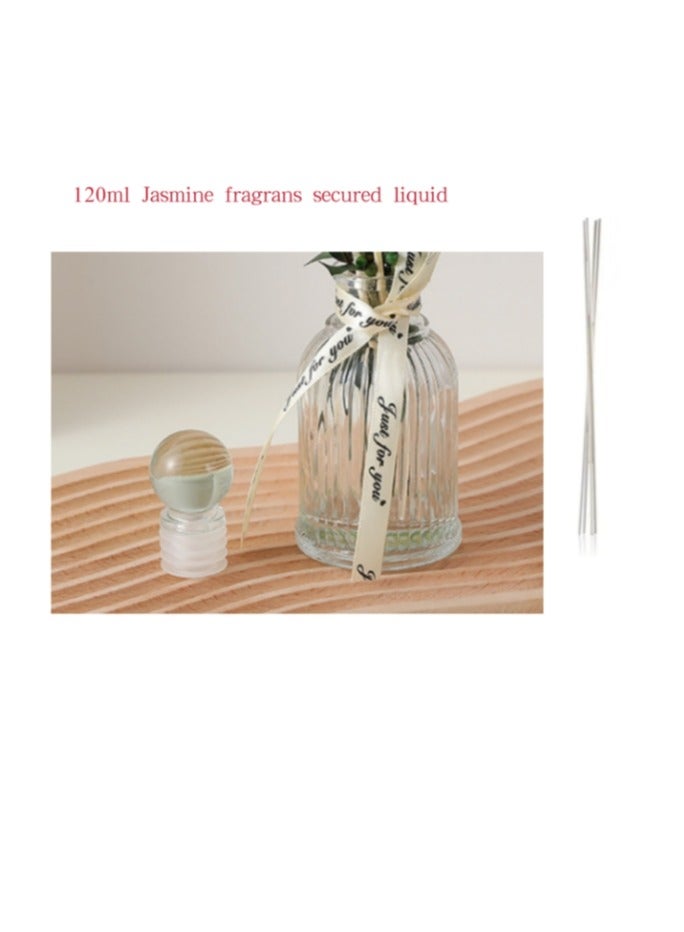 OASIS-TH Flower Reed Diffuser Set Scent Diffuser With Sticks Home Fragrance Flower Diffuser For Home Office Bathroom Shelf  Jasmine Fragrans Scent 120ml  - Image 2