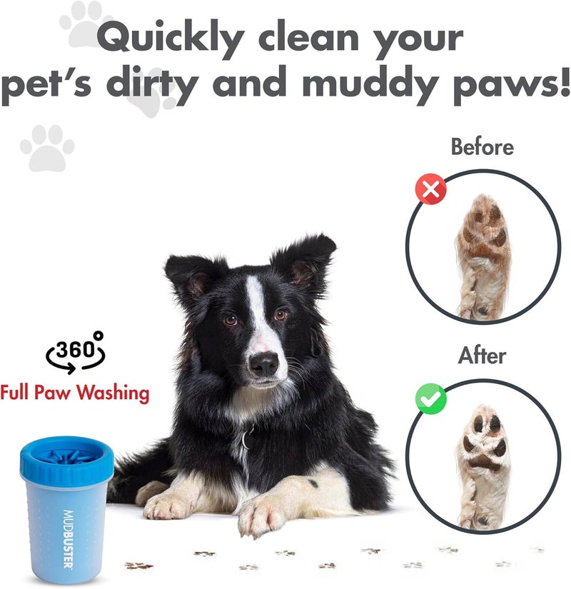 Dexas Mudbuster Portable Dog Paw Washer/Paw Cleaner, Medium, Pro Blue - Image 4
