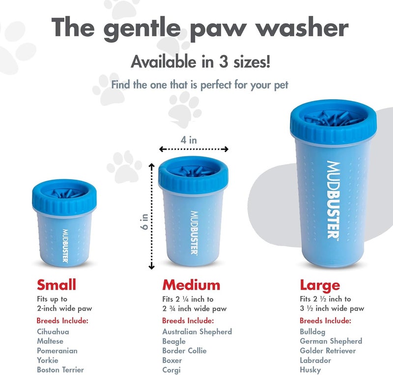 Dexas Mudbuster Portable Dog Paw Washer/Paw Cleaner, Medium, Pro Blue - Image 3