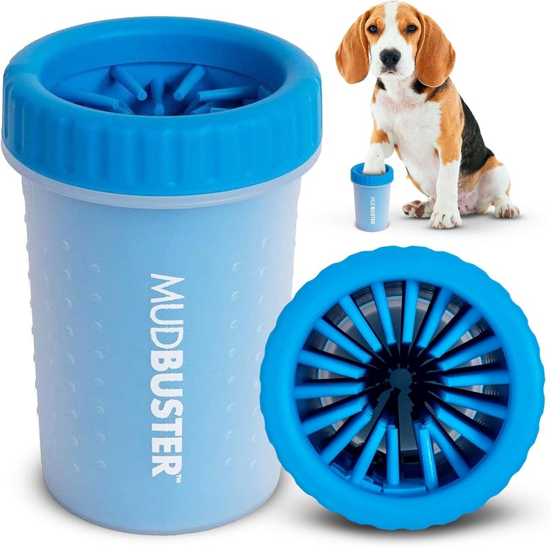 Dexas Mudbuster Portable Dog Paw Washer/Paw Cleaner, Medium, Pro Blue - Image 1