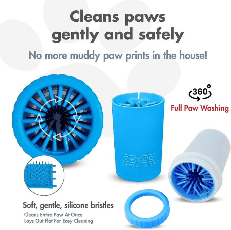 Dexas Mudbuster Portable Dog Paw Washer/Paw Cleaner, Medium, Pro Blue - Image 2
