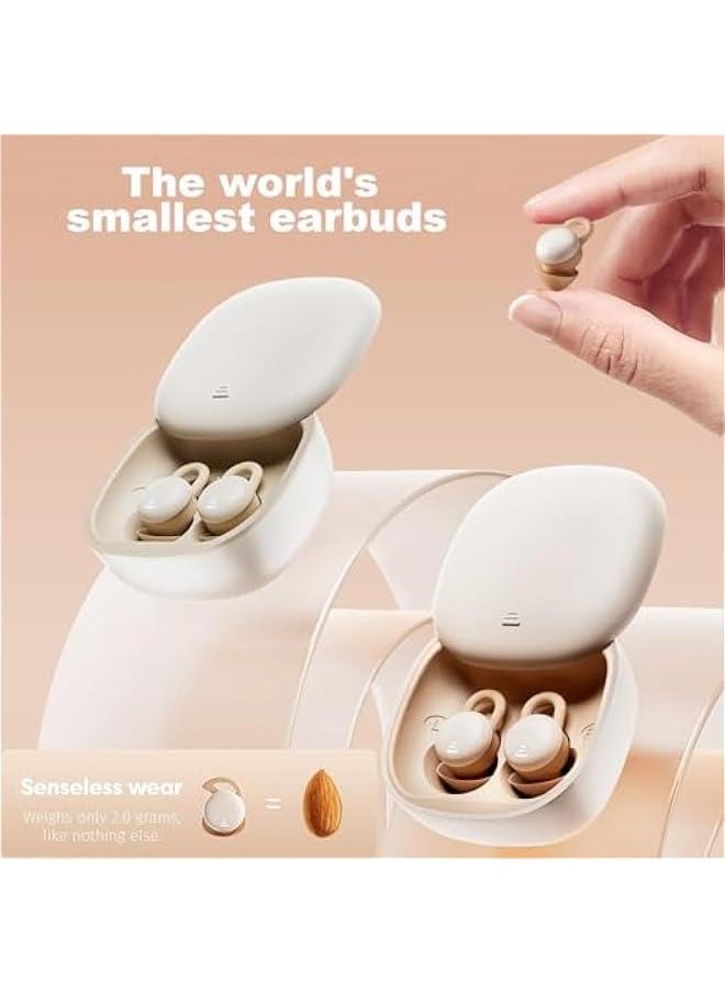 Generic Green Invisible Noise Cancelling Earbuds for Small Ear Canals Wireless Mini Hidden Headphones Ear Buds for Small Ears Bluetooth Comfortable Invisible Earbuds Discreet Ear Buds for Work  - Image 2