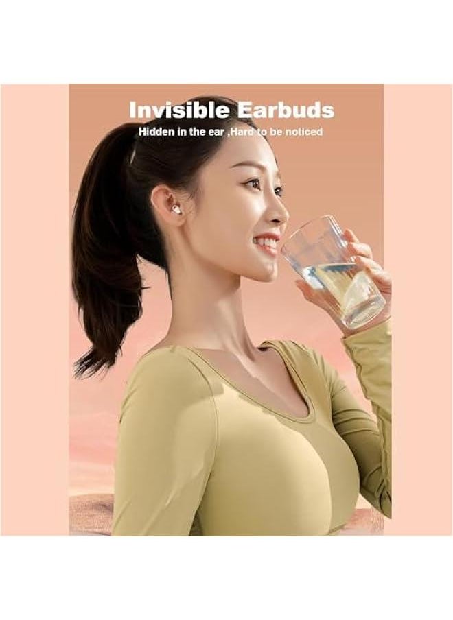 Generic Green Invisible Noise Cancelling Earbuds for Small Ear Canals Wireless Mini Hidden Headphones Ear Buds for Small Ears Bluetooth Comfortable Invisible Earbuds Discreet Ear Buds for Work  - Image 3
