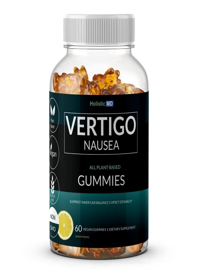 Holistic MD Vertigo relief products clinically studied Kudzu Gingko Astragalus Ginger Black Cohosh & Peony flower | Nausea Vertigo Dizziness Relief | | Plant-Based formula Non GMO | Lemon flavor 60 Gummies - Image 1