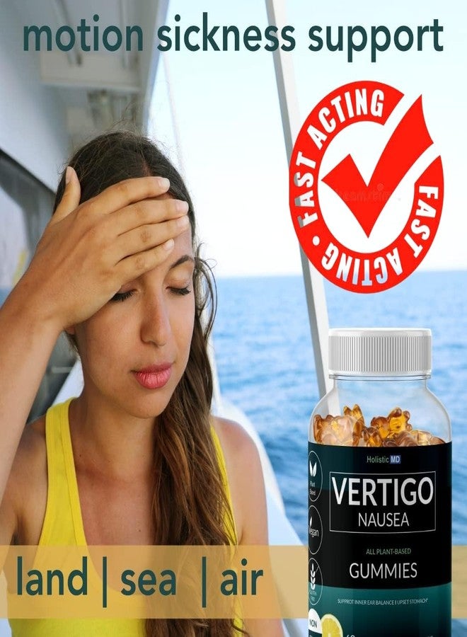 Holistic MD Vertigo relief products clinically studied Kudzu Gingko Astragalus Ginger Black Cohosh & Peony flower | Nausea Vertigo Dizziness Relief | | Plant-Based formula Non GMO | Lemon flavor 60 Gummies - Image 3