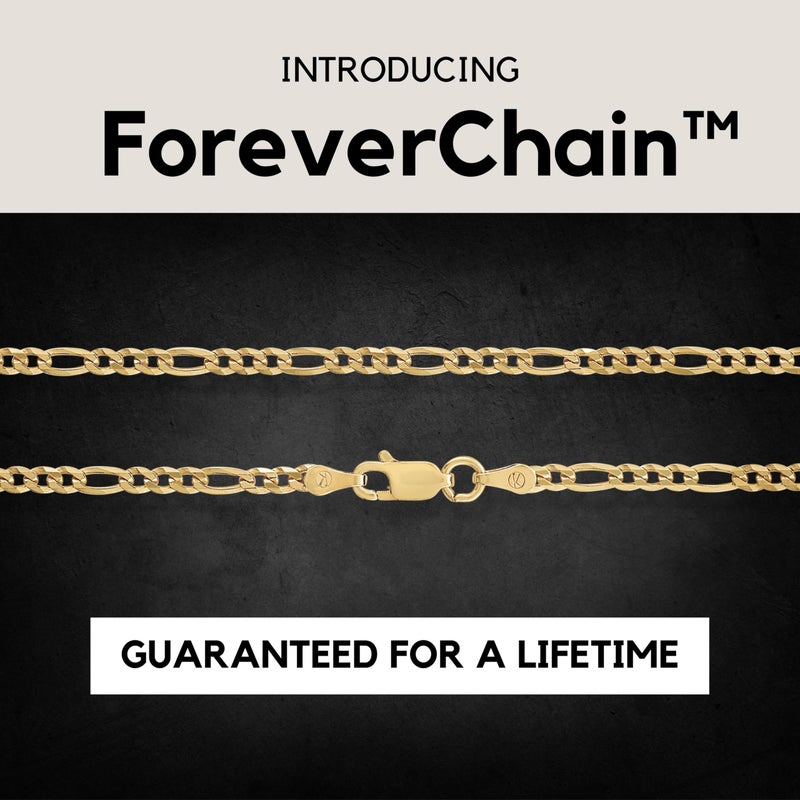 KISPER Gold Chain for Men and Women - 18K Gold Plated 925 Sterling Silver Italian Figaro Mariner Curb Chain Necklace - Made in Italy - Image 3