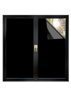 GUDOO Blackout Window Film Removable Privacy Film Dark Window Tint Decorative Privacy Films No Glue Self Static Cling Window Sticker Cover Light Blocking for Bathroom Kitchen 45W 200L Centimete  - Image 1