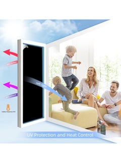 GUDOO Blackout Window Film Removable Privacy Film Dark Window Tint Decorative Privacy Films No Glue Self Static Cling Window Sticker Cover Light Blocking for Bathroom Kitchen 45W 200L Centimete  - Image 2