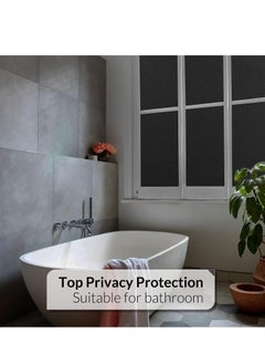 GUDOO Blackout Window Film Removable Privacy Film Dark Window Tint Decorative Privacy Films No Glue Self Static Cling Window Sticker Cover Light Blocking for Bathroom Kitchen 45W 200L Centimete  - Image 4