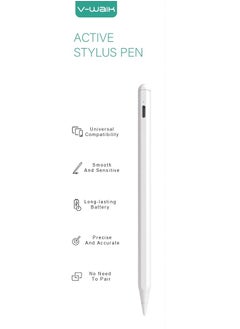 Active Stylus Pen Compatible for iOS & Android Touch Screens, Pencil with Dual Touch Function, Rechargeable Stylus for iPad/iPad Pro/Air/Mini/iPhone/Cell phone/Samsung/Tablet Drawing & Writing