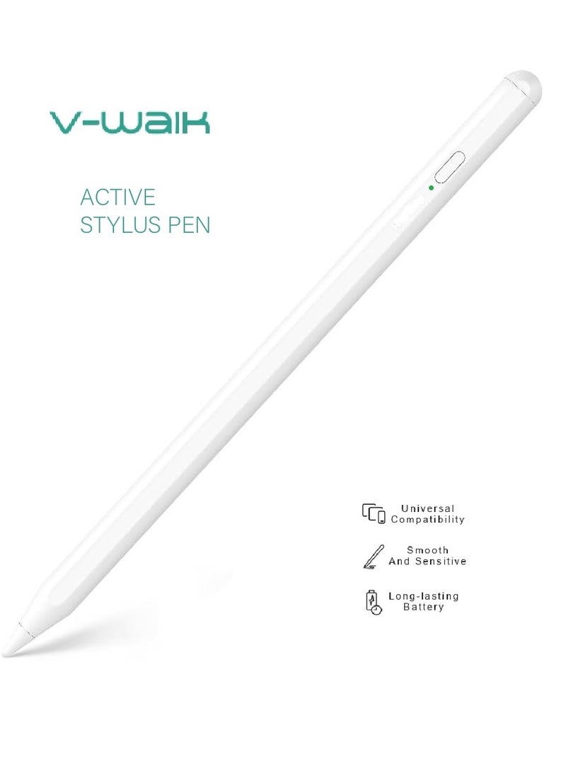 V-Walk - Active Stylus Pen Compatible for iOS & Android Touch Screens, Pencil with Dual Touch Function, Rechargeable Stylus for iPad/iPad Pro/Air/Mini/iPhone/Cell phone/Samsung/Tablet Drawing & Writing - Image 1