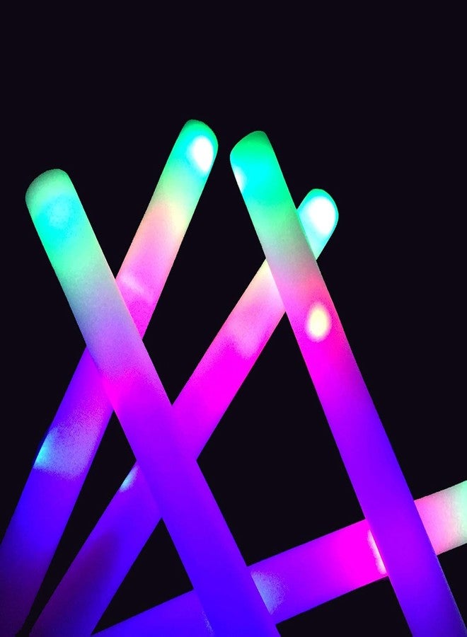 Jubilant 6pcs Foam Glow Sticks Bulk ,Glow in the Dark Party Supplies with 3 Modes Colorful Flashing for Party Birthday Concert Halloween Christmas (Pack of 6) - Image 1