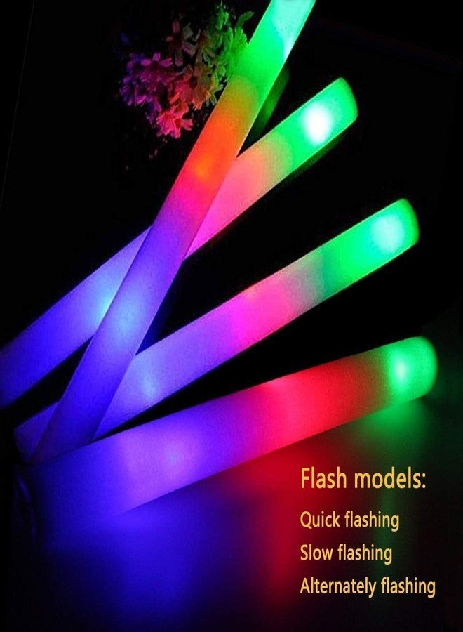 Jubilant 6pcs Foam Glow Sticks Bulk ,Glow in the Dark Party Supplies with 3 Modes Colorful Flashing for Party Birthday Concert Halloween Christmas (Pack of 6) - Image 4