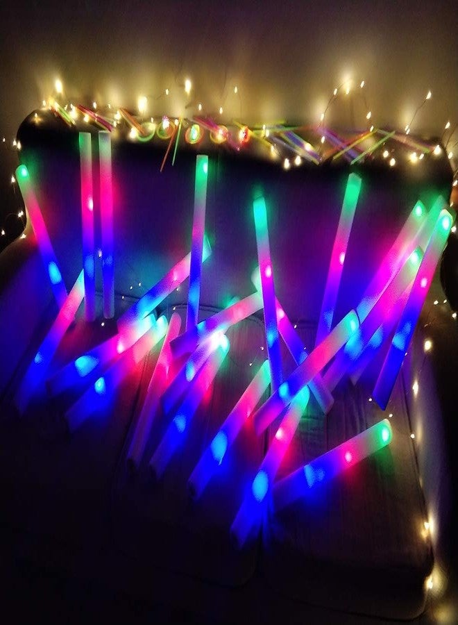 Jubilant 6pcs Foam Glow Sticks Bulk ,Glow in the Dark Party Supplies with 3 Modes Colorful Flashing for Party Birthday Concert Halloween Christmas (Pack of 6) - Image 5