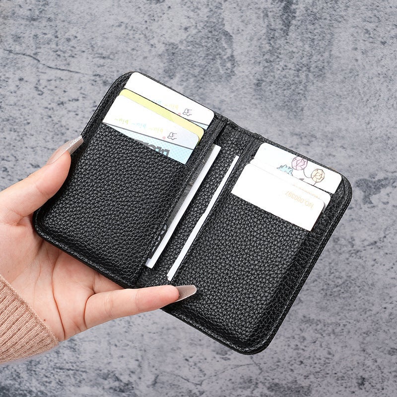 Multifunctional Solid Color PU Leather Wallet, RFID Blocking Design Portable Daily Storage Purse for Cards Cash Coin Business Use - Image 3