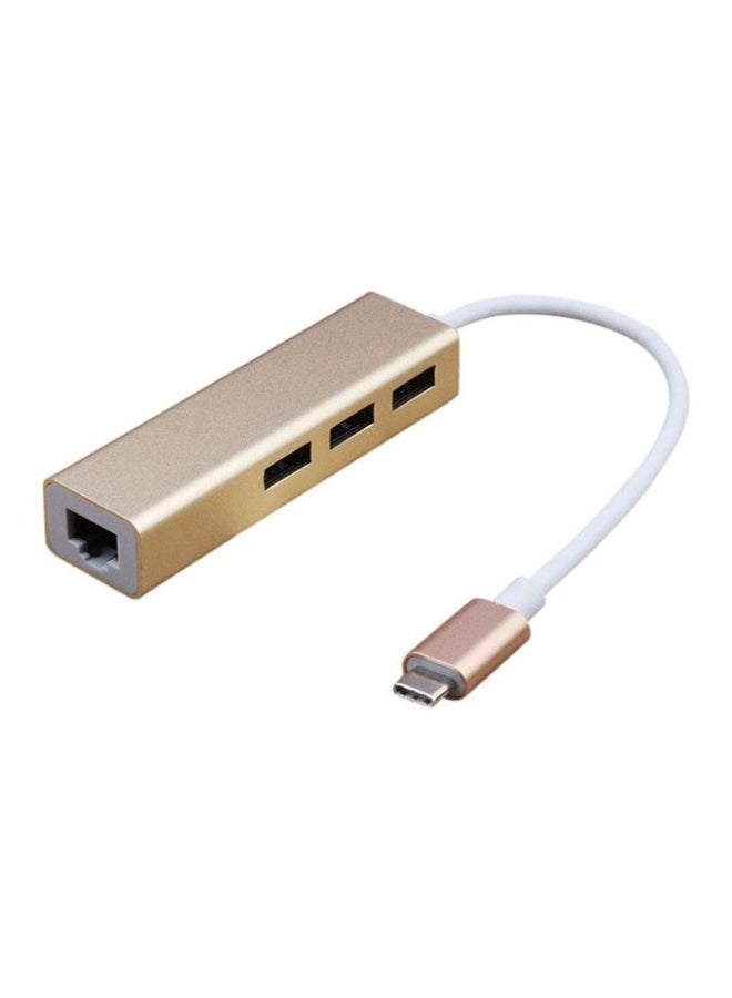 Terabyte USB 3.0 Type C USB-C Multiple 3 Ports Hub With Ethernet Networks LAN Adapter for Macbook Pro - Image 2