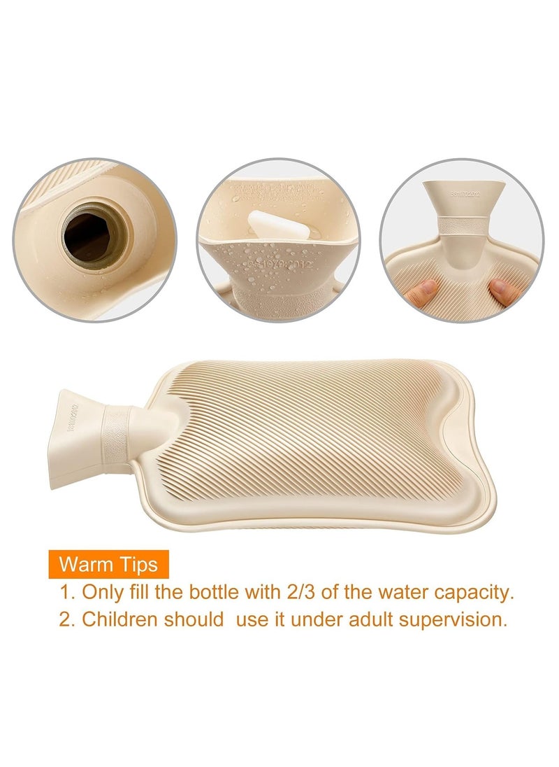 RATSAW - Hot Water Bottle with Soft Fleece Cover 2L Hot Water Bag for Cold and Hot Therapy Pain Relief and Back and Neck and Period Cramps - Image 1