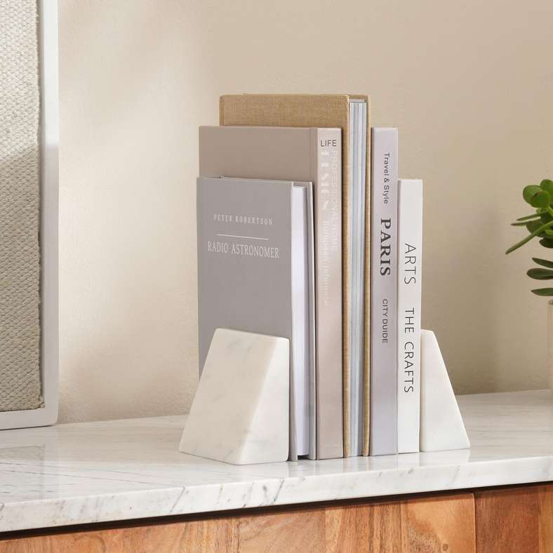 Pan Home Mison Marble Bookend - White - Image 1