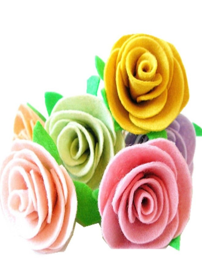 Zhiheng Assorted Colors 30pcs Rose Felt Applique Kits Flower Felt Scrapbooking Non-Woven Stickers Sew on Applique Felt Pads for DIY Handcraft Decoration - Image 3