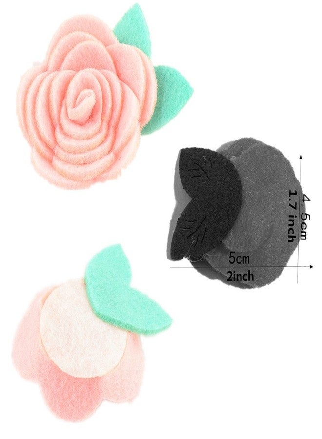 Zhiheng Assorted Colors 30pcs Rose Felt Applique Kits Flower Felt Scrapbooking Non-Woven Stickers Sew on Applique Felt Pads for DIY Handcraft Decoration - Image 2