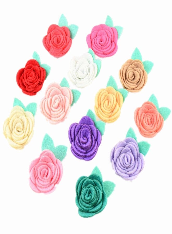 Zhiheng Assorted Colors 30pcs Rose Felt Applique Kits Flower Felt Scrapbooking Non-Woven Stickers Sew on Applique Felt Pads for DIY Handcraft Decoration - Image 4