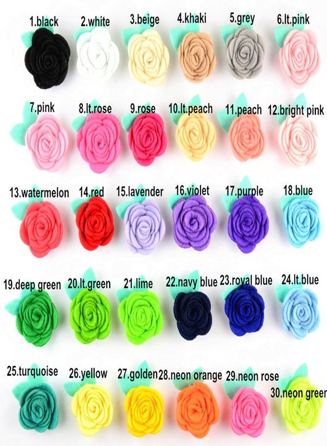 Zhiheng Assorted Colors 30pcs Rose Felt Applique Kits Flower Felt Scrapbooking Non-Woven Stickers Sew on Applique Felt Pads for DIY Handcraft Decoration - Image 5