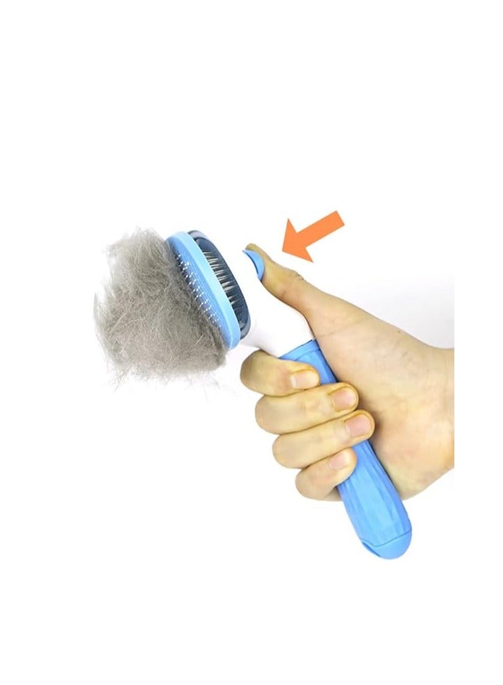 Generic Self-Cleaning Slicker Brush Comb - Best Pet Cat Dog Grooming Long Short Hair - Shedding Loose Undercoat Tangled Haired Removes Tool - Blue Brand:  - Image 3