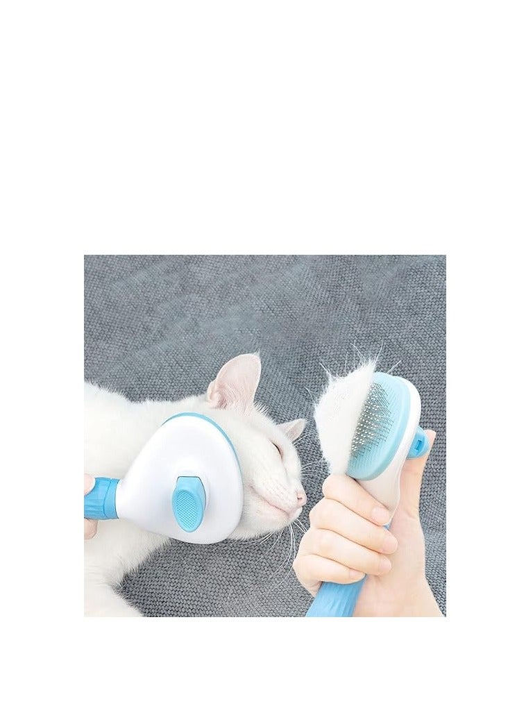 Generic Self-Cleaning Slicker Brush Comb - Best Pet Cat Dog Grooming Long Short Hair - Shedding Loose Undercoat Tangled Haired Removes Tool - Blue Brand:  - Image 4