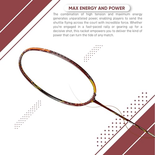 Apacs Z-Ziggler Reborn (Unstrung, 42 LBS High Tension) Max Energy & Power | Slim Shaft | Made in Vietnam | 100% Japanese Graphite Badminton Racket with Free Full Cover (Maroon) - Image 3