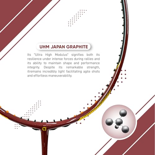Apacs Z-Ziggler Reborn (Unstrung, 42 LBS High Tension) Max Energy & Power | Slim Shaft | Made in Vietnam | 100% Japanese Graphite Badminton Racket with Free Full Cover (Maroon) - Image 2