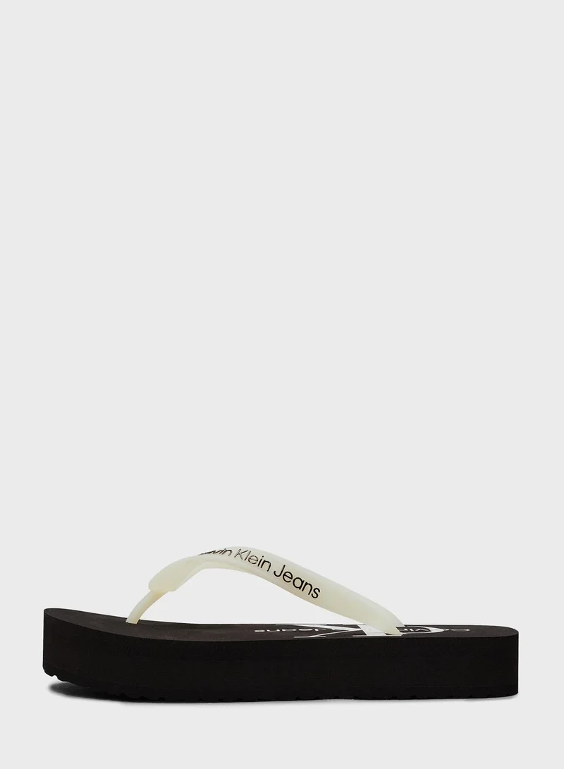 Calvin Klein Jeans Logo Detailed Flip Flops