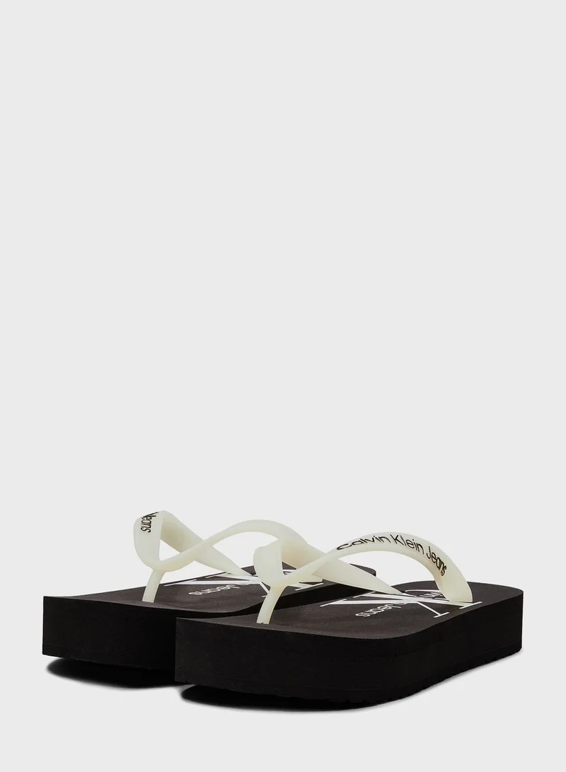 Calvin Klein Jeans Logo Detailed Flip Flops
