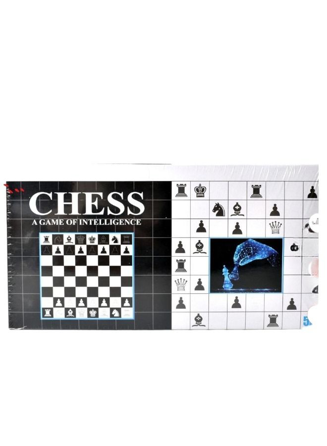 Toy Box Collectible Foldable Wooden Chess Game Board Set with Crafted Premium Wood Pieces