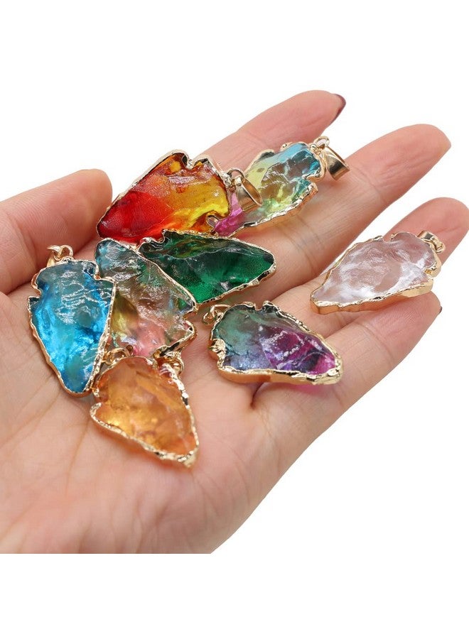 Zotoone 5Pcs Natural Stone Yellow Blue Crystal Bud Triangle Pendant For Jewelry Making Diy Necklace Earring Accessorie Charm Gift Party 20X30Mm - Image 2