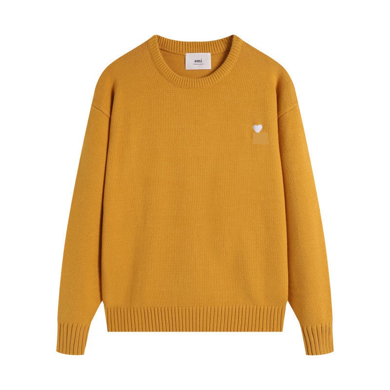 Sweater Small Heart Embroidered Knitted Sweater For Men And Women, Lazy Loose Knitted Top, Versatile, Trendy And Comfortable Style - Image 5