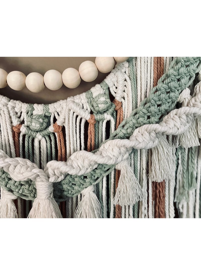 انتيكيانو تعليقة مكرمية جدارية كبيرة، ديكور مكرمي كبير جدًا، نسيج جداري واسع، ديكور بوهيمي، ديكور منزلي بطابع ريفي - Image 3