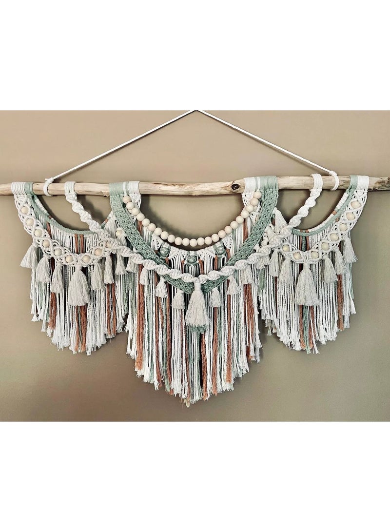 انتيكيانو تعليقة مكرمية جدارية كبيرة، ديكور مكرمي كبير جدًا، نسيج جداري واسع، ديكور بوهيمي، ديكور منزلي بطابع ريفي - Image 2