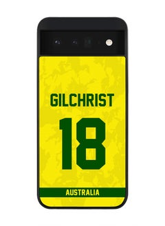 Rugged Black Edge Case for Google Pixel 6 5G, Slim fit Soft Case Flexible Rubber Edges Thin Cover - Player Name - Adam Gilchrist, Jersey Number- 18