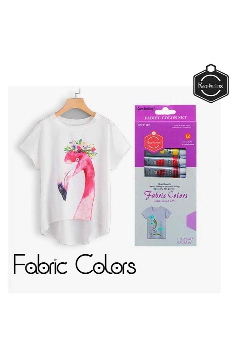 Keep Smiling Fabric Colors Set, 12colors X 12ml, Keep Smiling's Colors  - Image 2