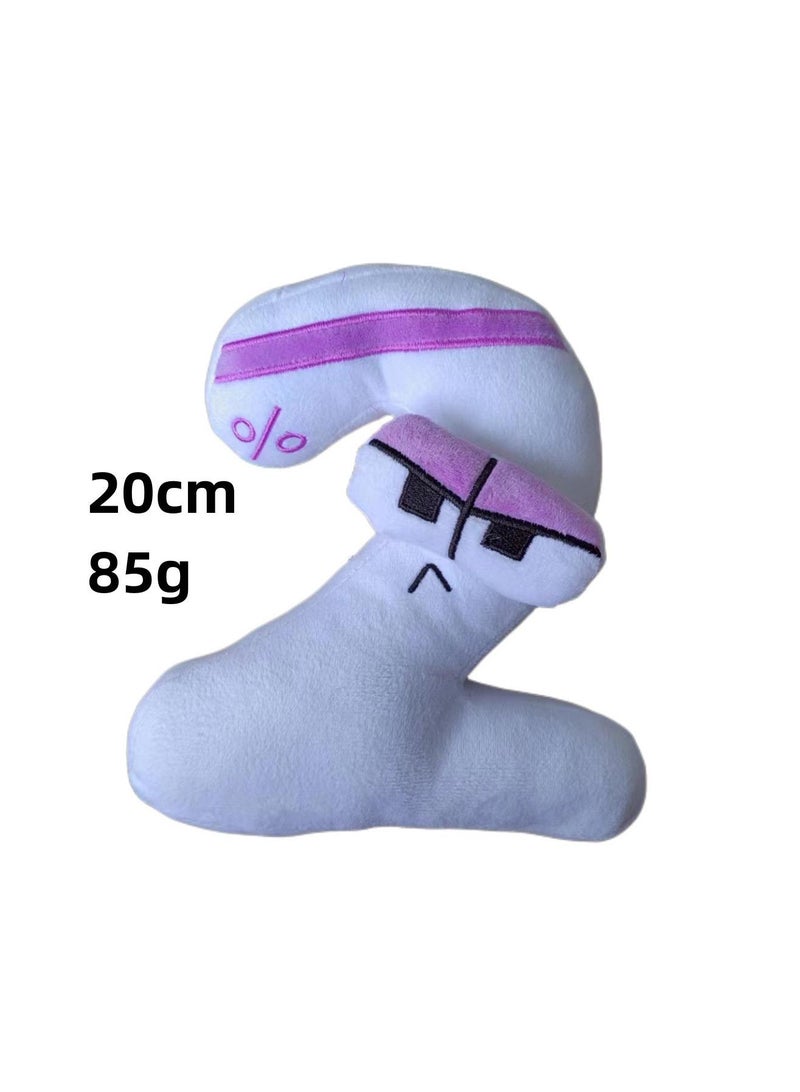 1-Pieces Alphabet Doll Funny Emojis Cotton Number Plush Toy White-2 
